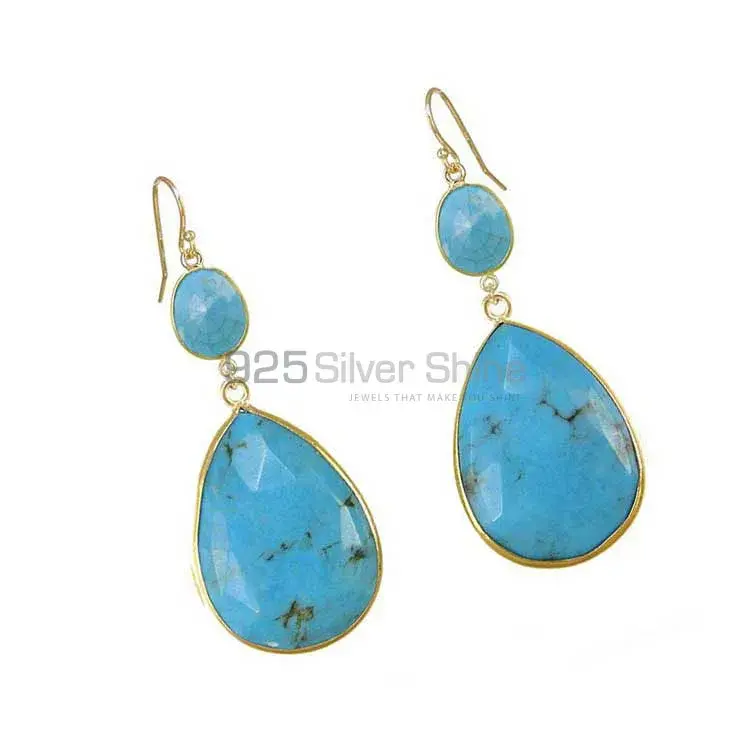 925 Sterling Silver Handmade Earrings In Turquoise Gemstone Jewelry 925SE1896_1
