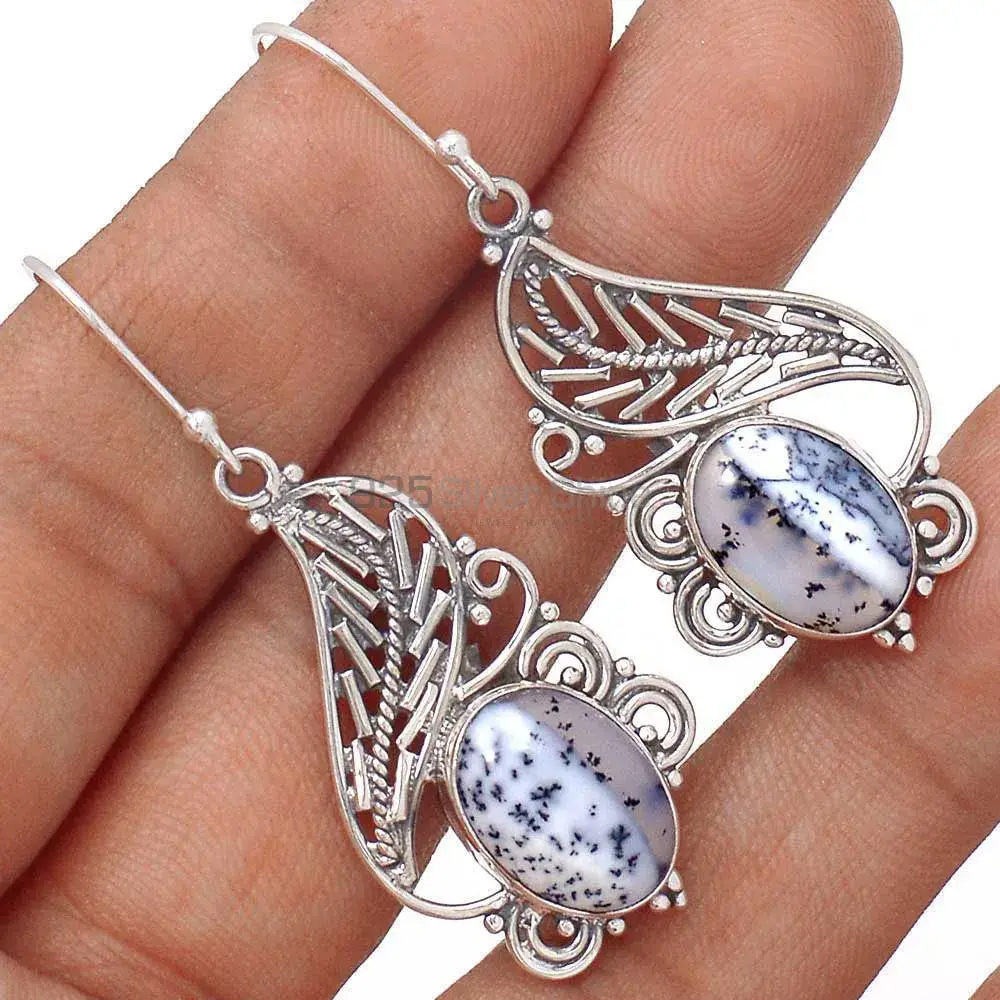 Affordable 925 Sterling Silver Handmade Earrings Suppliers In Dendritic Opal Gemstone Jewelry 925SE2957_0
