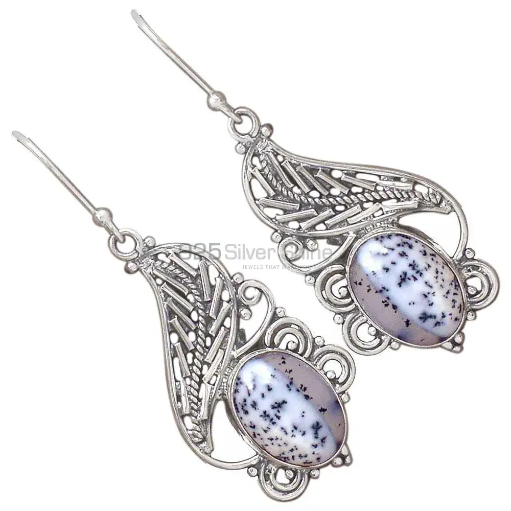 Affordable 925 Sterling Silver Handmade Earrings Suppliers In Dendritic Opal Gemstone Jewelry 925SE2957_1