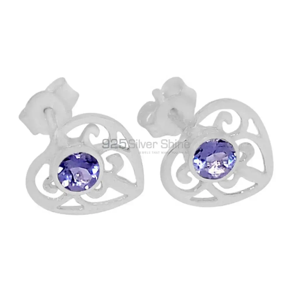925 Sterling Silver Handmade Earrings In Iolite Gemstone Jewelry 925SE529_0