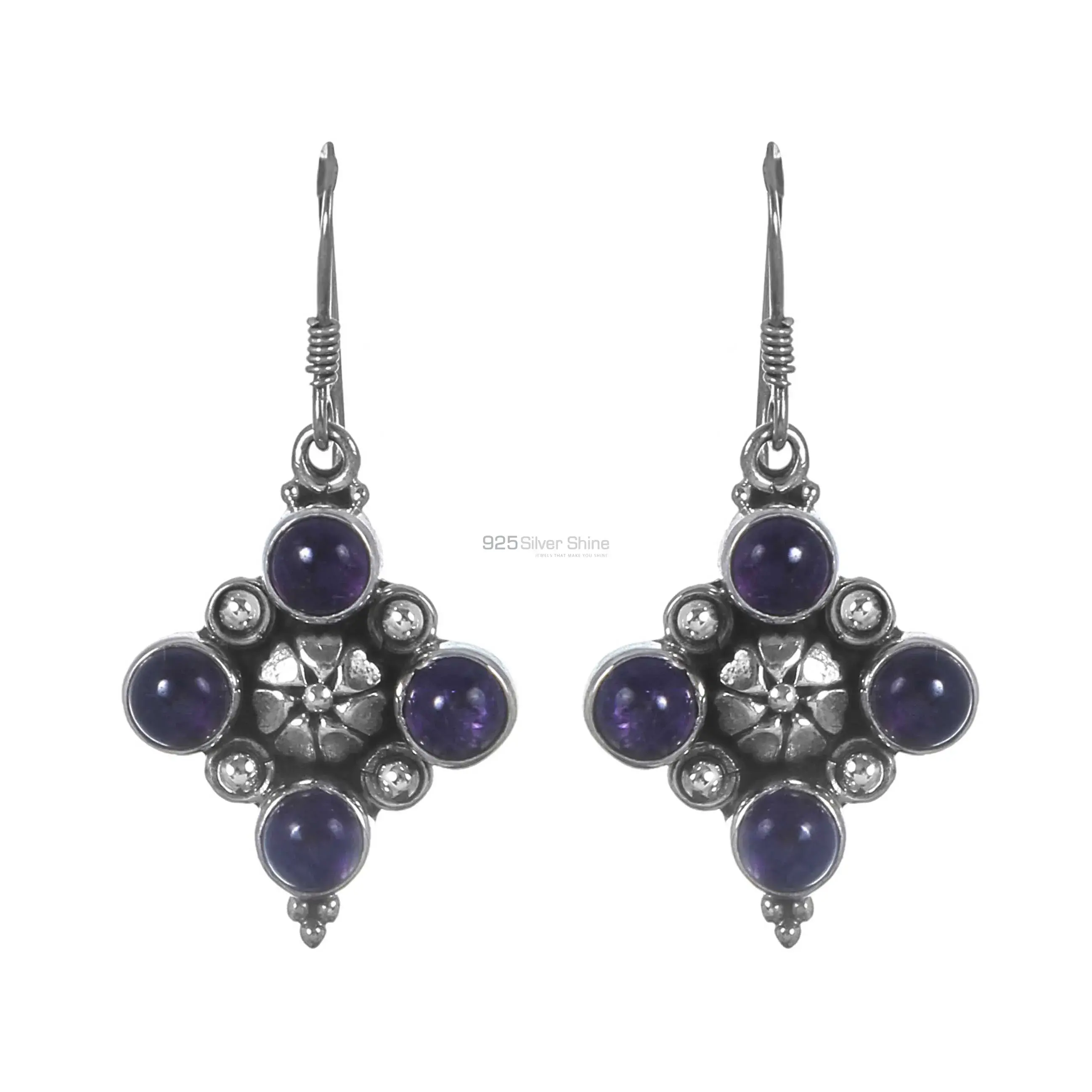 925 Sterling Silver Handmade Earrings In Lapis Lazuli Gemstone Jewelry 925SE292_1