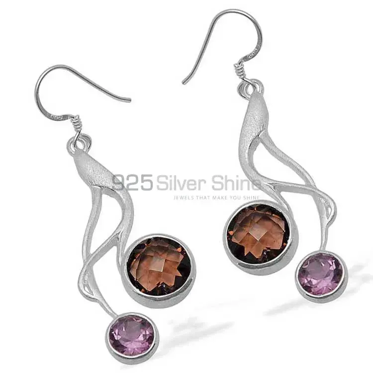 925 Sterling Silver Handmade Earrings In Multi Gemstone Jewelry 925SE1082_1