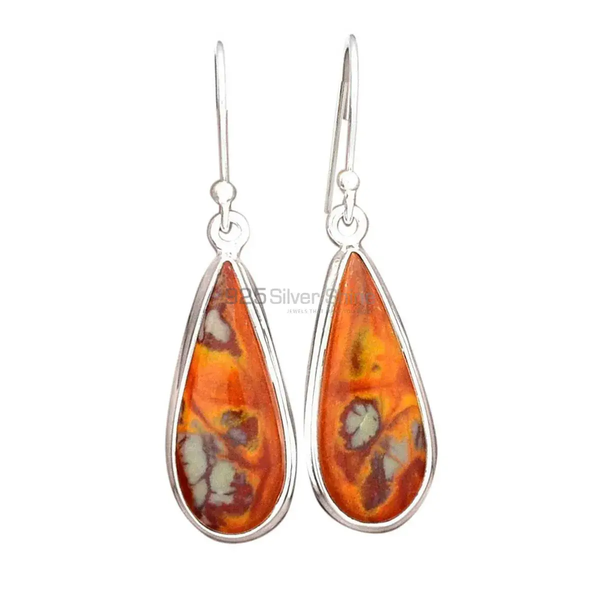 925 Sterling Silver Handmade Earrings In Noreena Jasper Gemstone Jewelry 925SE2323_1