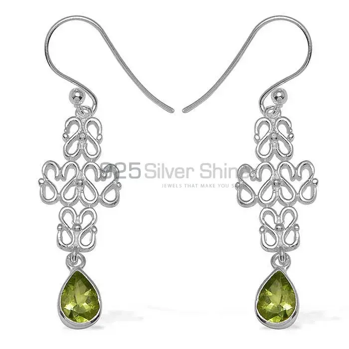 Affordable 925 Sterling Silver Handmade Earrings Suppliers In Peridot Gemstone Jewelry 925SE766