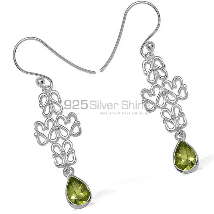 925 Sterling Silver Handmade Earrings In Peridot Gemstone Jewelry 925SE766_0