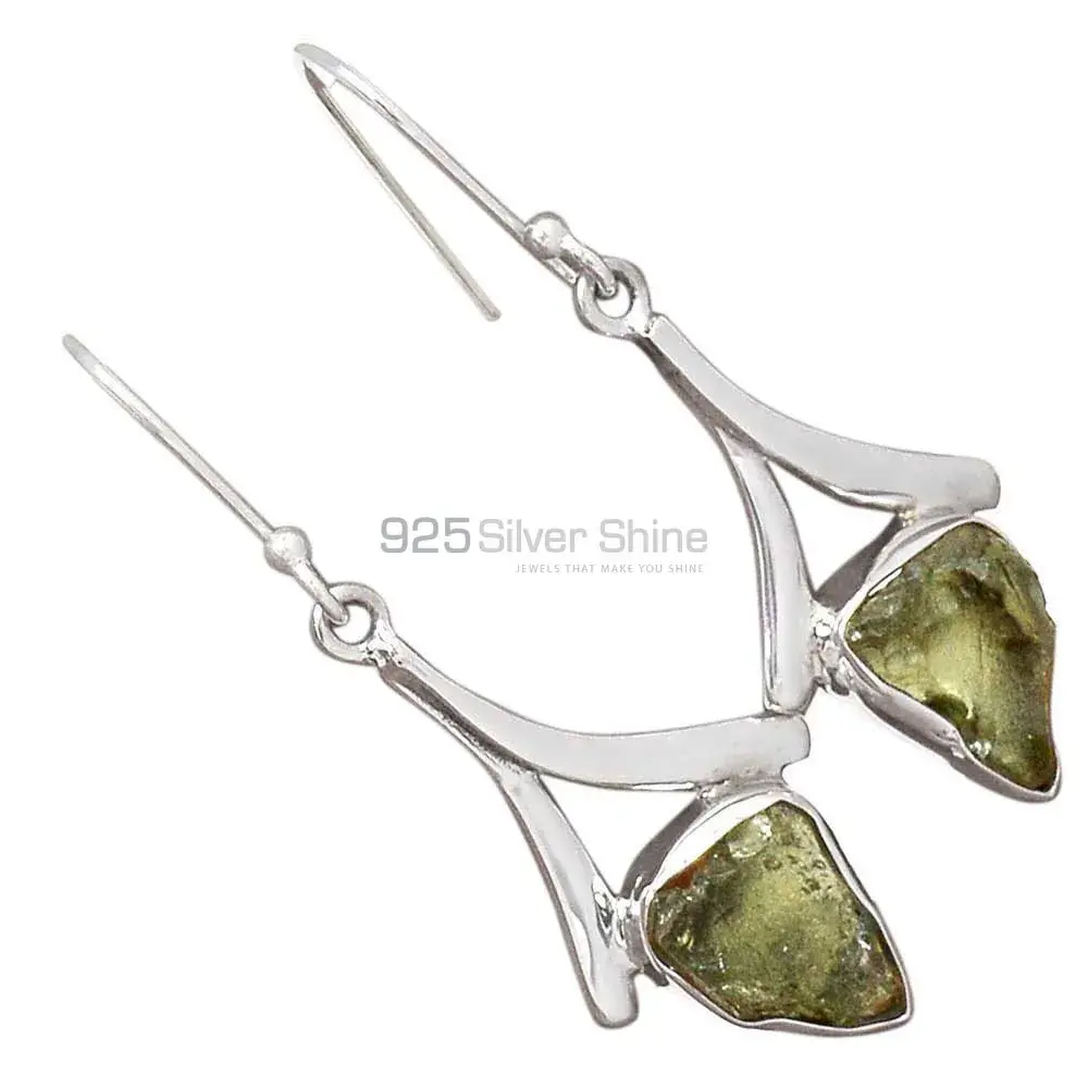 Affordable 925 Sterling Silver Handmade Earrings Suppliers In Prehnite Gemstone Jewelry 925SE2165_1