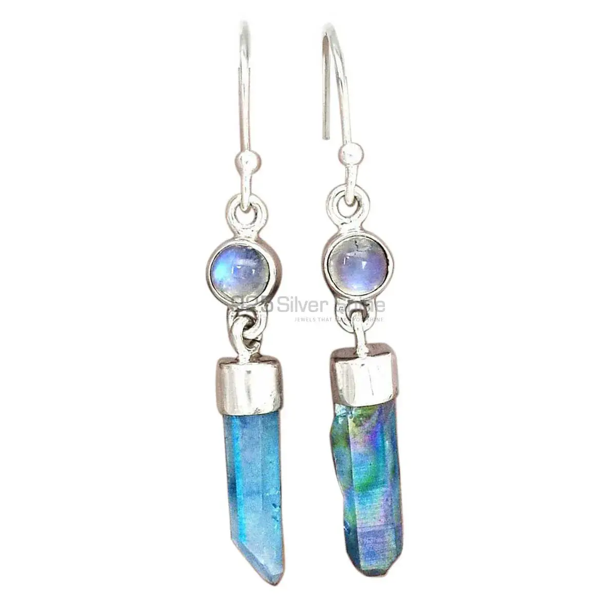 Affordable 925 Sterling Silver Handmade Earrings Suppliers In Rainbow-Apatite Gemstone Jewelry 925SE2707