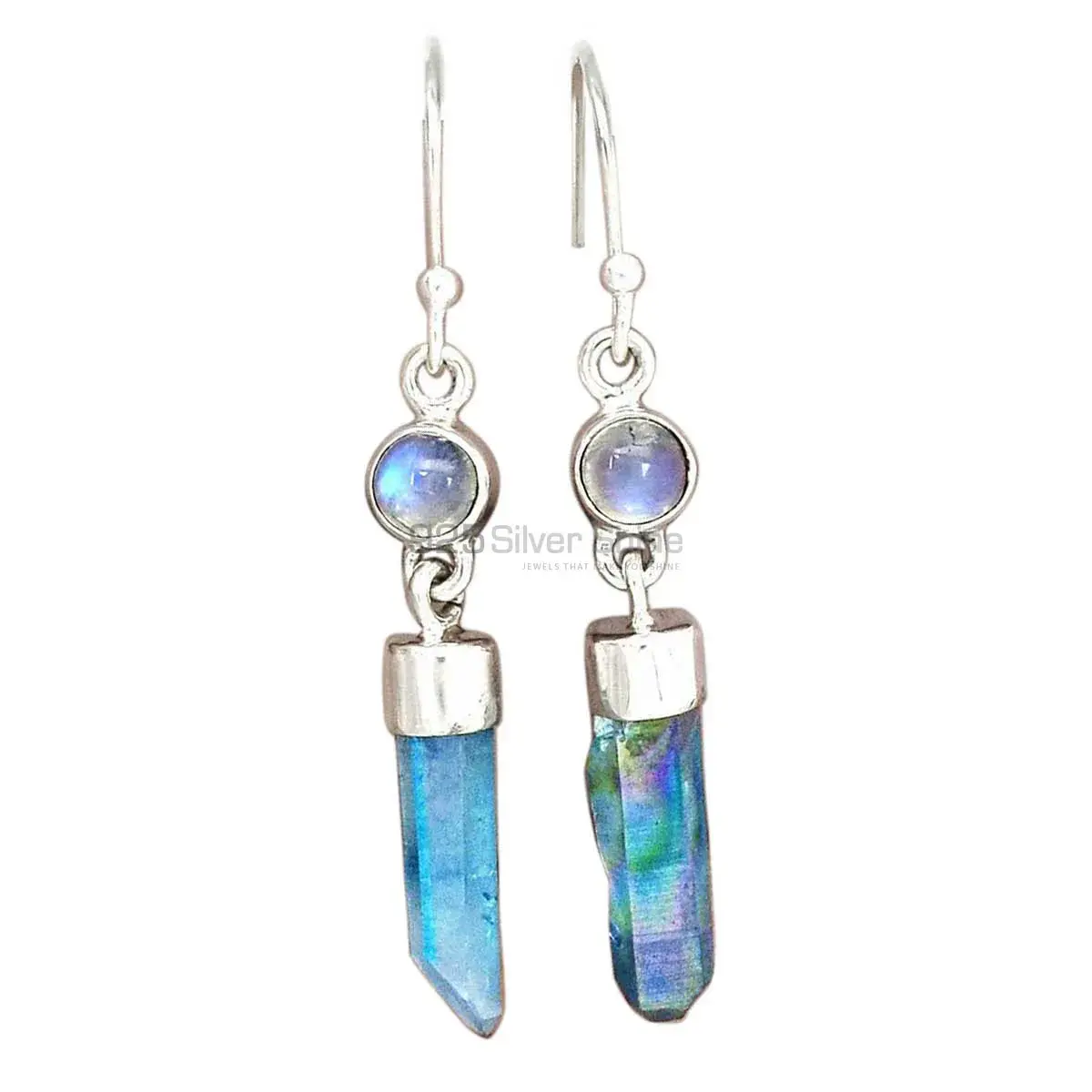 925 Sterling Silver Handmade Earrings In Rainbow-Apatite Gemstone Jewelry 925SE2707_0