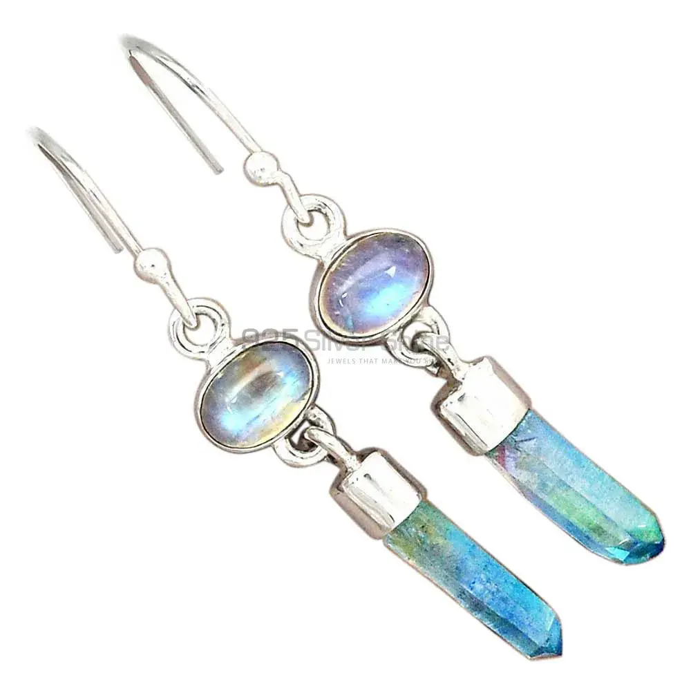 925 Sterling Silver Handmade Earrings In Rainbow-Apatite Gemstone Jewelry 925SE2707_1