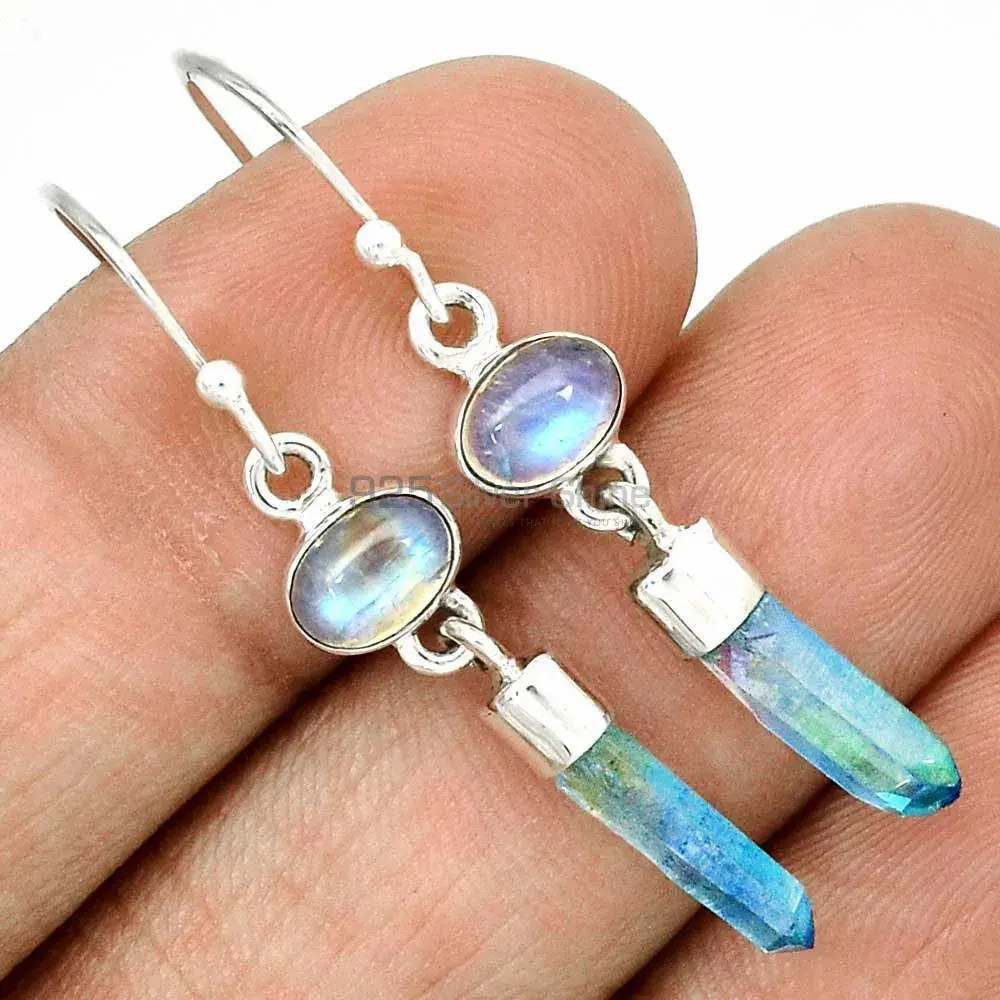 Affordable 925 Sterling Silver Handmade Earrings Suppliers In Rainbow-Apatite Gemstone Jewelry 925SE2707_1
