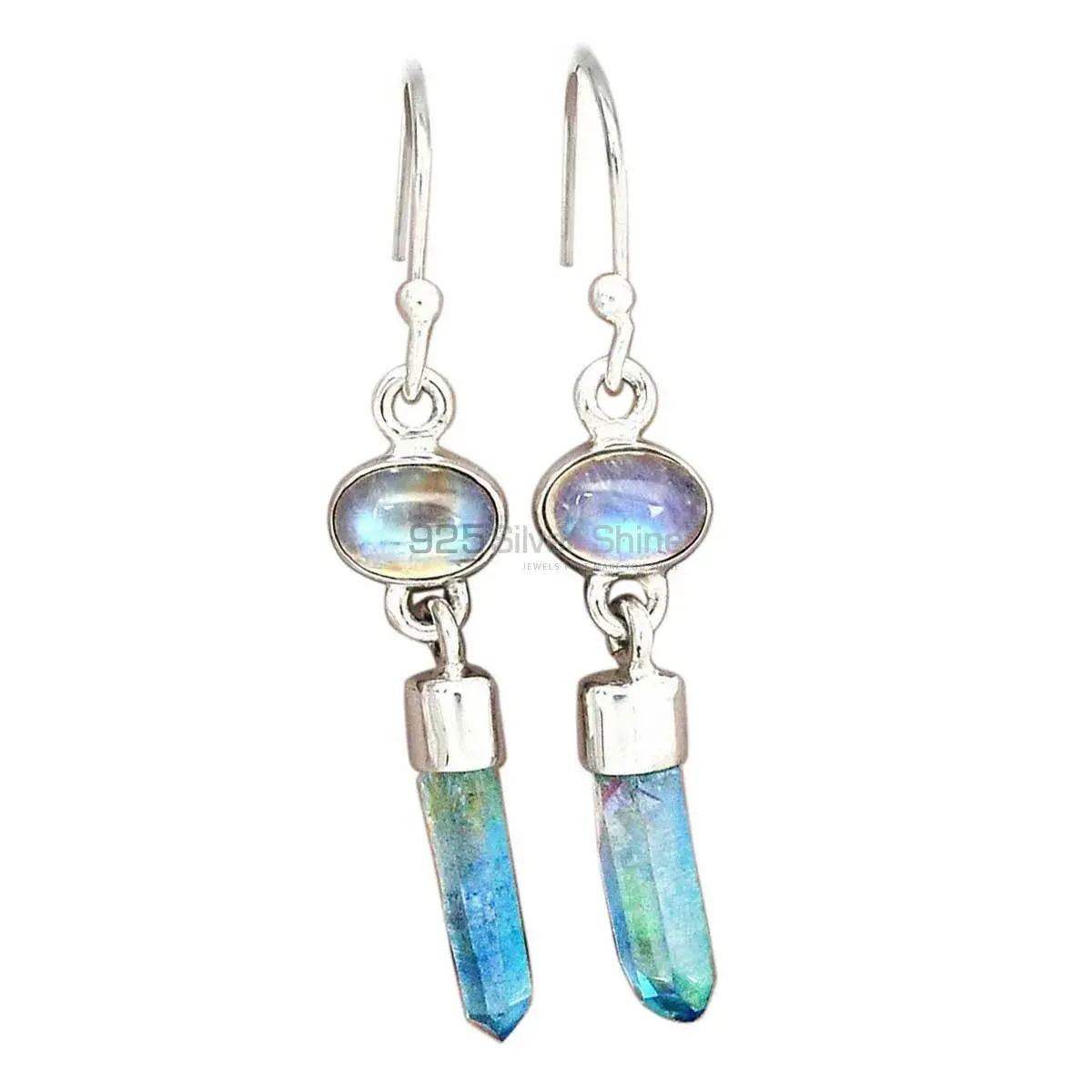 Affordable 925 Sterling Silver Handmade Earrings Suppliers In Rainbow-Apatite Gemstone Jewelry 925SE2707_2