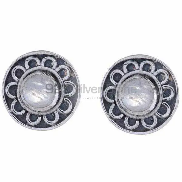925 Sterling Silver Handmade Earrings In Rainbow Moonstone Jewelry 925SE1231_0