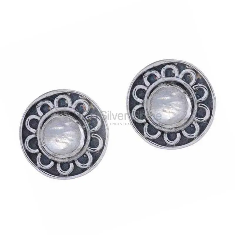 925 Sterling Silver Handmade Earrings In Rainbow Moonstone Jewelry 925SE1231_1