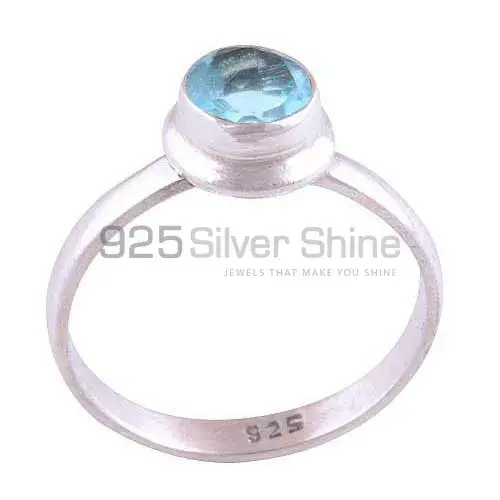 Affordable 925 Sterling Silver Handmade Rings Exporters In Blue Topaz Gemstone Jewelry 925SR3503
