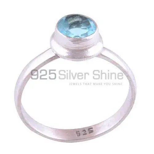925 Sterling Silver Handmade Rings In Blue Topaz Gemstone Jewelry 925SR3503_0