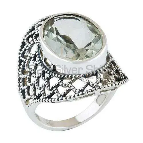 Handmade Green Amethyst Cut Stone Rings 925SR4091_0
