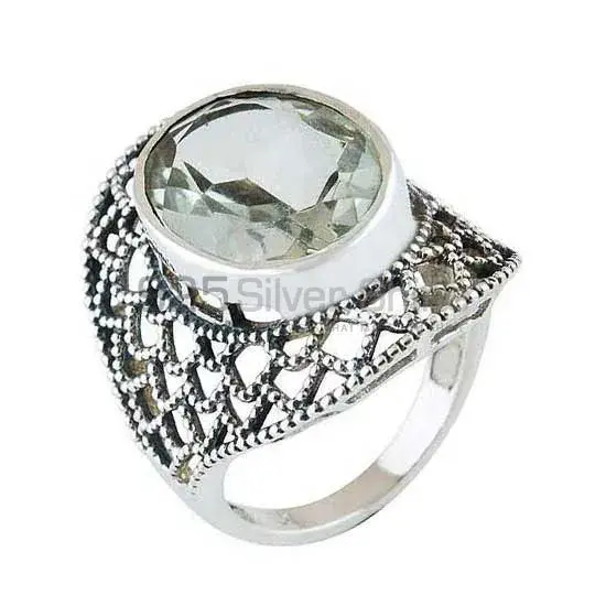 Handmade Green Amethyst Cut Stone Rings 925SR4091_0