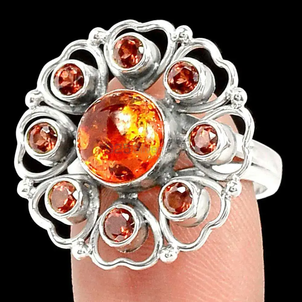 925 Sterling Silver Handmade Rings In Multi Gemstone Jewelry 925SR2215