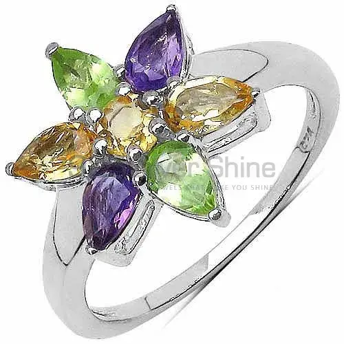 Affordable 925 Sterling Silver Handmade Rings Exporters In Multi Gemstone Jewelry 925SR3345