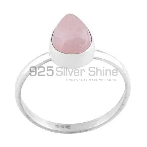 925 Sterling Silver Handmade Rings In Rose Quartz Gemstone Jewelry 925SR3014_0