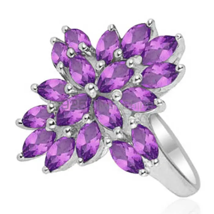 Affordable 925 Sterling Silver Handmade Rings Manufacturer In Amethyst Gemstone Jewelry 925SR1817