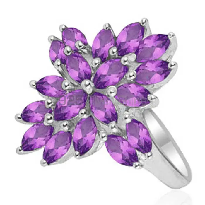 925 Sterling Silver Handmade Rings In Amethyst Gemstone Jewelry 925SR1817