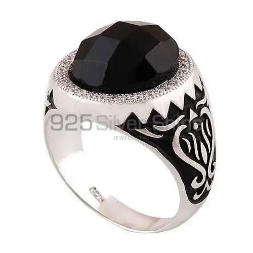 925 Sterling Silver Handmade Rings In Black Onyx Gemstone Jewelry 925SR3997