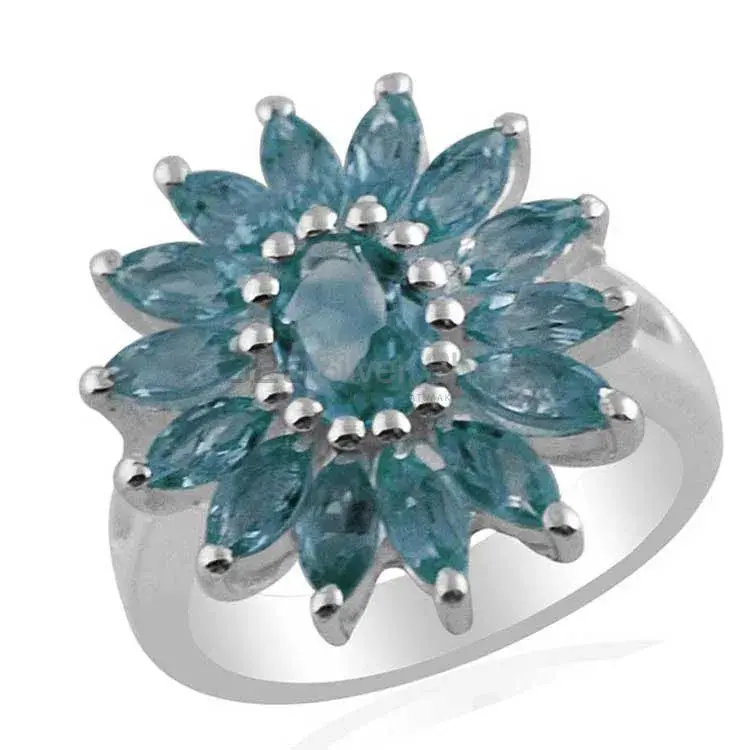 925 Sterling Silver Handmade Rings In Blue Topaz Gemstone Jewelry 925SR1422_0