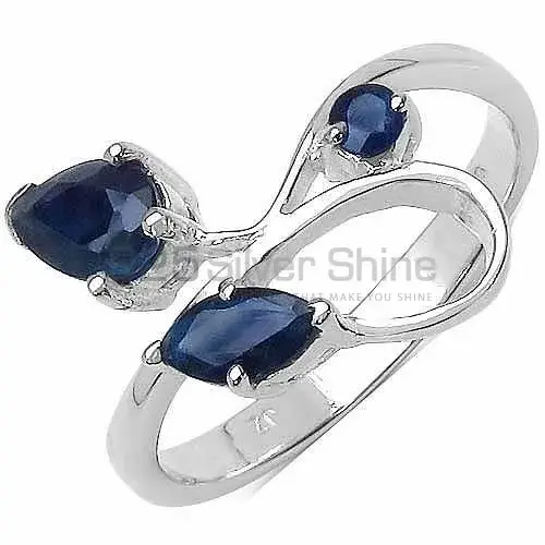 925 Sterling Silver Handmade Rings In Dyed Blue Sapphire Gemstone Jewelry 925SR3251_0