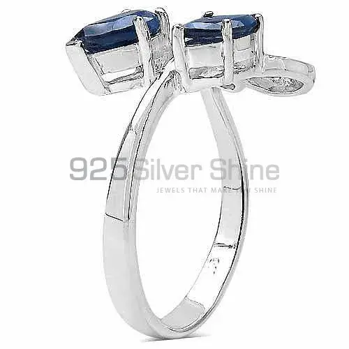 925 Sterling Silver Handmade Rings In Dyed Blue Sapphire Gemstone Jewelry 925SR3251_1