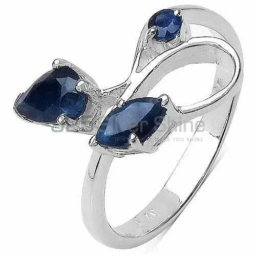 925 Sterling Silver Handmade Rings In Dyed Blue Sapphire Gemstone Jewelry 925SR3251_2