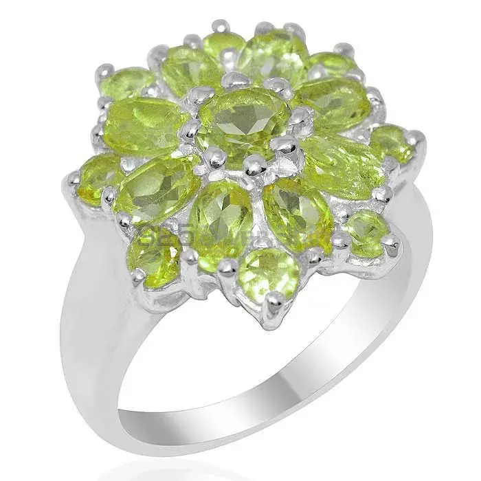 Affordable 925 Sterling Silver Handmade Rings Manufacturer In Peridot Gemstone Jewelry 925SR2042