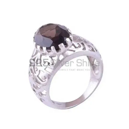 925 Sterling Silver Handmade Rings In Smoky Quartz Gemstone Jewelry 925SR3488_1