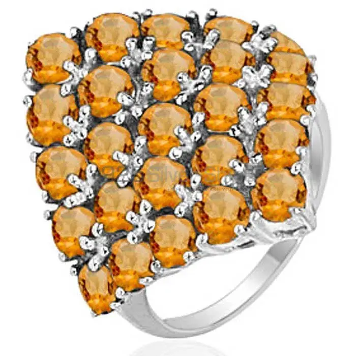 925 Sterling Silver Handmade Rings In Citrine Gemstone Jewelry 925SR2052