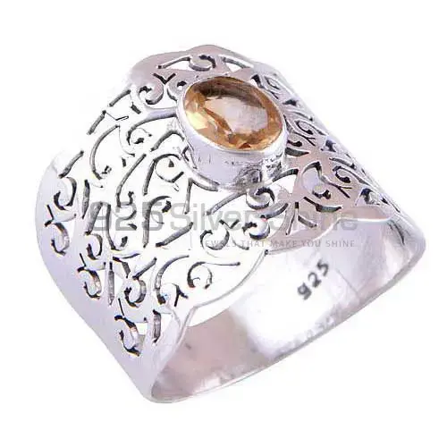 Semi Preciouse Citrine Gemstone Sterling Silver Rings 925SR4086_0