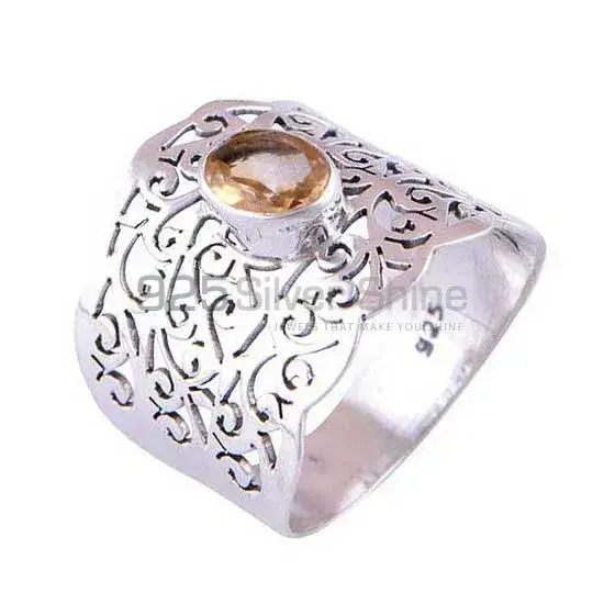 Semi Preciouse Citrine Gemstone Sterling Silver Rings 925SR4086_0