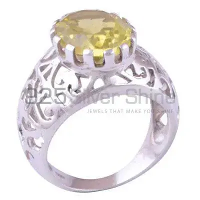 Lemon Quartz Single Gemstone Sterling Silver rings 925SR3483