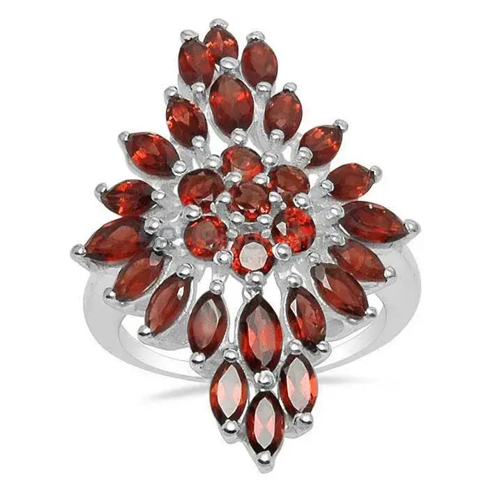 Affordable 925 Sterling Silver Rings In Garnet Gemstone Jewelry 925SR1575
