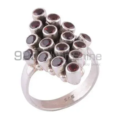 Affordable 925 Sterling Silver Rings In Garnet Gemstone Jewelry 925SR3404