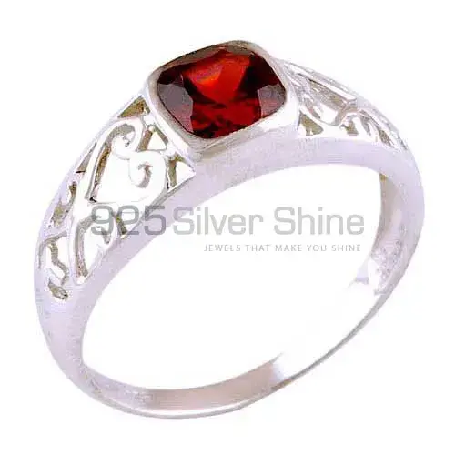 Natural Garnet Filigree Design Sterling Silver Rings 925SR4071