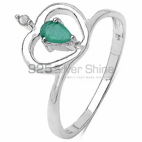 925 Sterling Silver Rings In Dyed Emerald Gemstone Jewelry 925SR3246