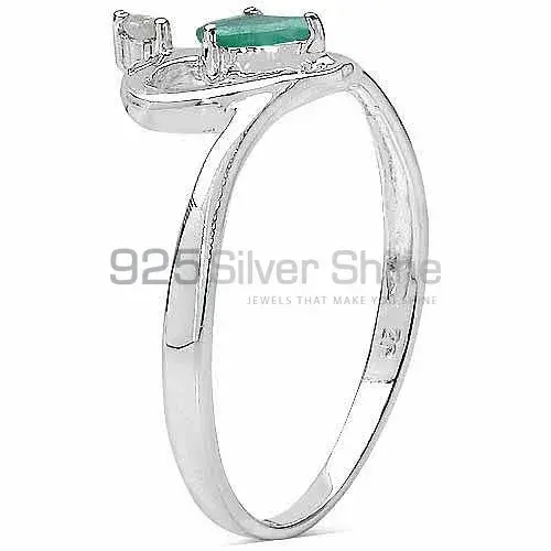 925 Sterling Silver Rings In Dyed Emerald Gemstone Jewelry 925SR3246_0