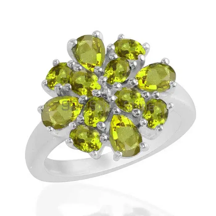 Affordable 925 Sterling Silver Rings In Peridot Gemstone Jewelry 925SR1733