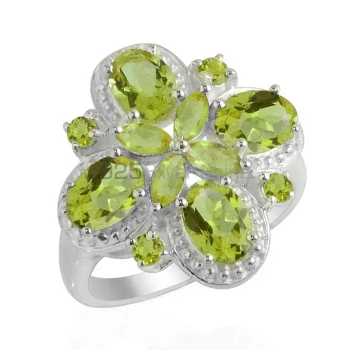 Affordable 925 Sterling Silver Rings In Peridot Gemstone Jewelry 925SR2116