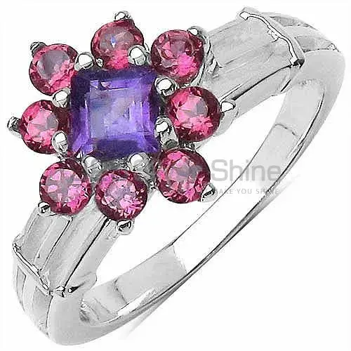 Affordable 925 Sterling Silver Rings Wholesaler In Amethyst & Rhodonite Gemstone Jewelry 925SR3256