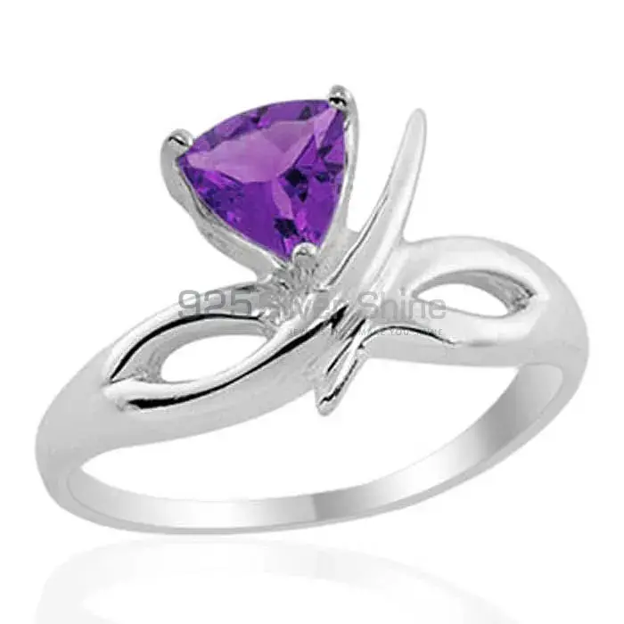 Natural Amethyst Silver Rings For Women's 925SR1968