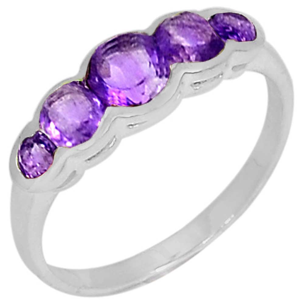 925 Sterling Silver Rings In Amethyst Gemstone Jewelry 925SR902_0