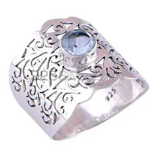 Affordable 925 Sterling Silver Rings Wholesaler In Blue Topaz Gemstone Jewelry 925SR4081