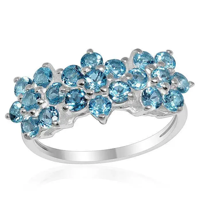 Affordable 925 Sterling Silver Rings Wholesaler In Blue Topaz Gemstone Jewelry 925SR1664