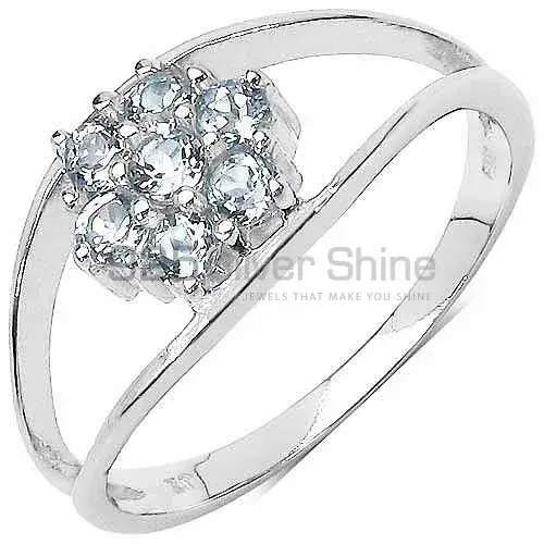 Affordable 925 Sterling Silver Rings Wholesaler In Blue Topaz Gemstone Jewelry 925SR3162